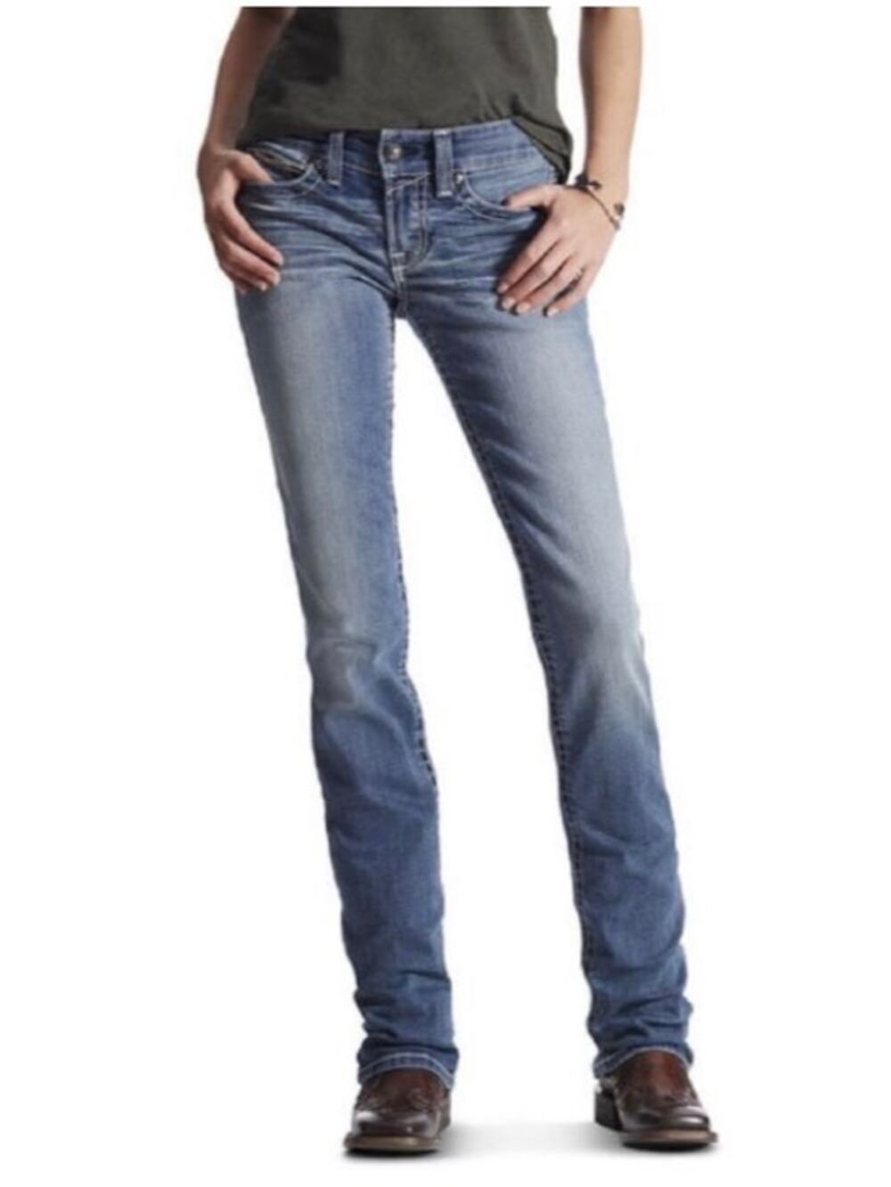 ARIAT R.E.A.L. Women’s Relaxed Straight Icon Jeans in Rainstorm Size 29R